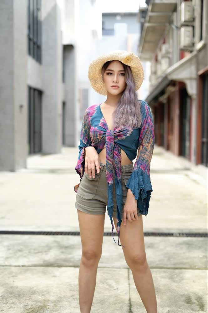 Women Petite & Teen CROP TOP Tie Front or Back Ruffle Bell Sleeve Free Size Handmade Tie Dye (29 Turquoise Lapis)
