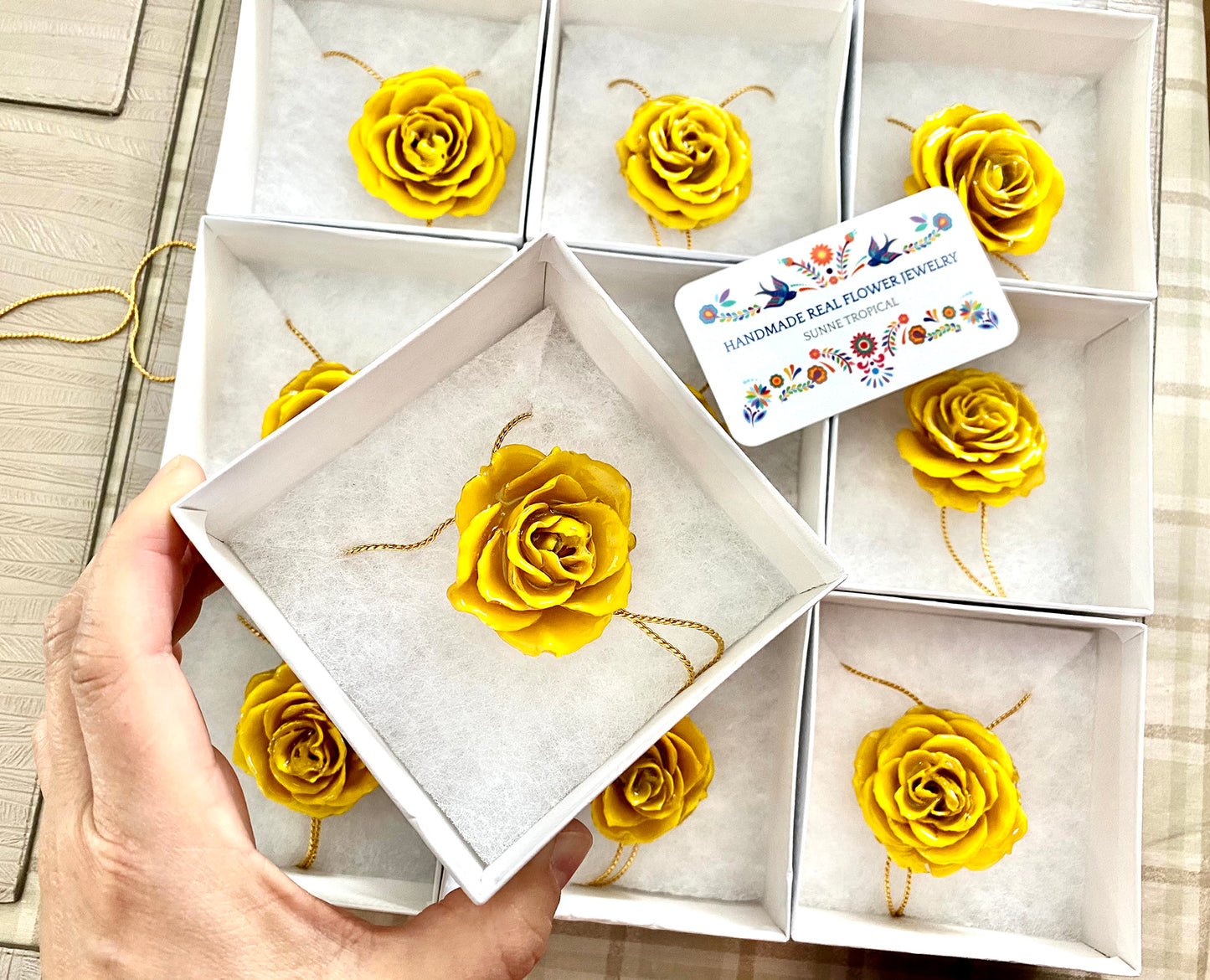 Mini Rose Mini 1.5-2.25 inch Pendant Necklace 18 inch Gold Plated 24K (Yellow)