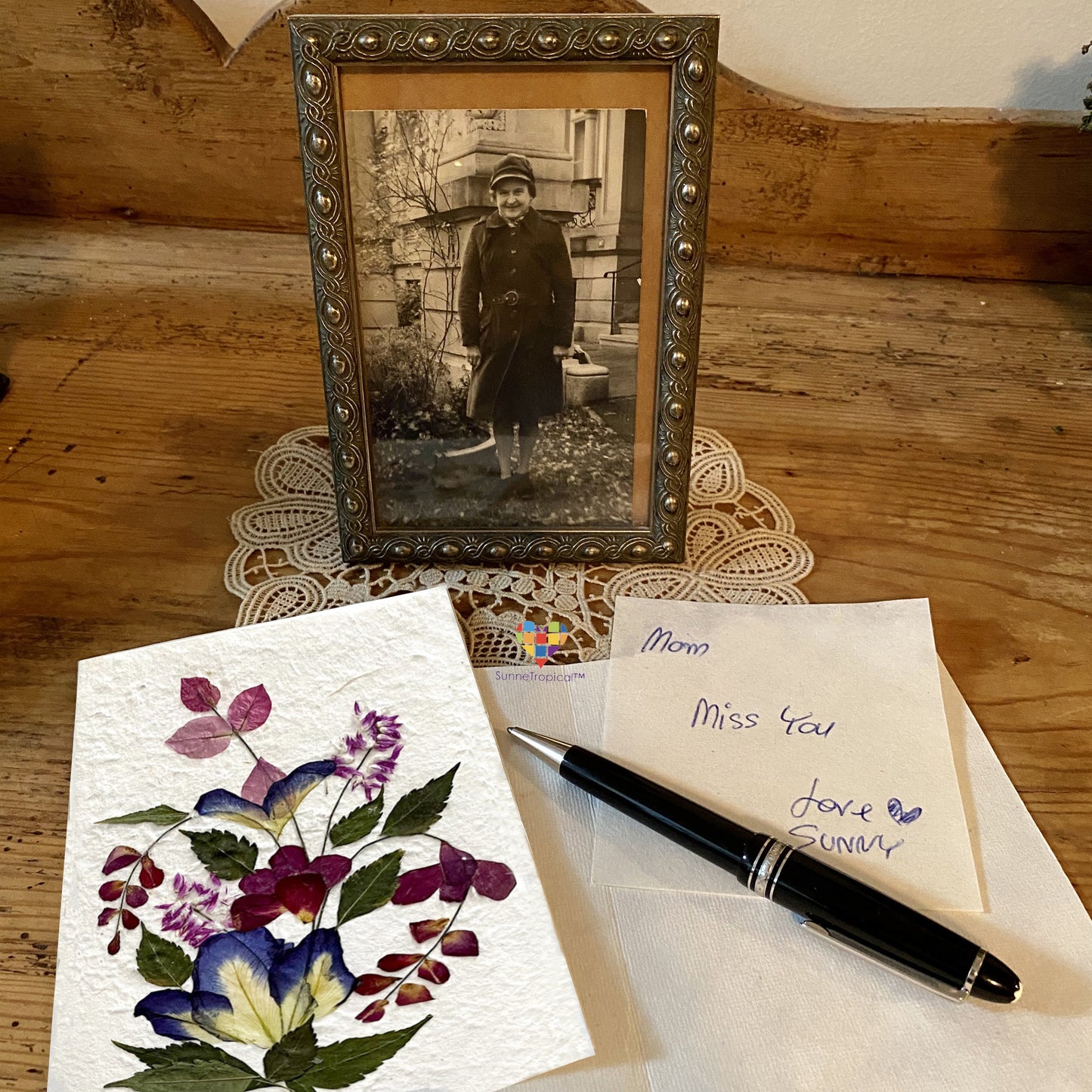 Handmade Mulberry Paper Greeting Card 5x7 Inch Random Pack (3 Butterfly Blue Pea)