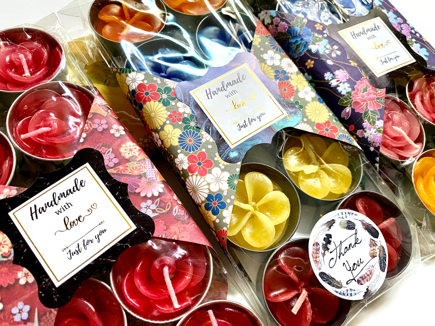 Hibiscus Hawaiian Flower Set of 10 Tealight Candles (Multi-Color)