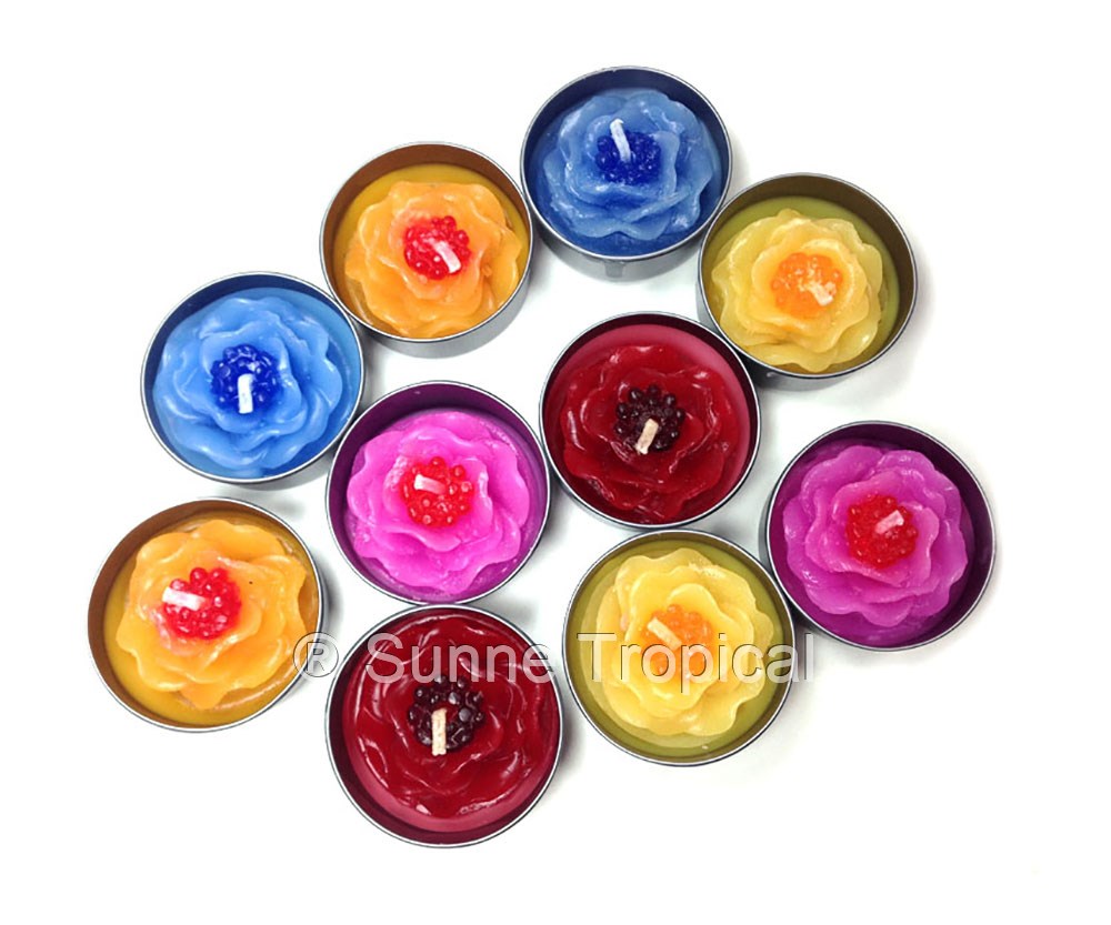 Dahlia Wild Flower Set of 10 Tealight Candles (PINK)