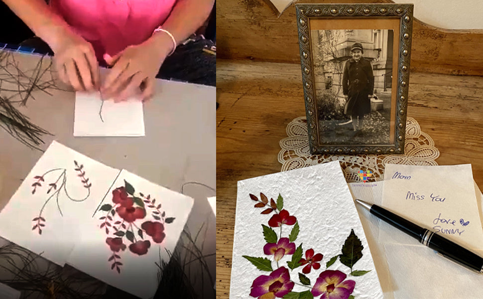 Handmade Mulberry Paper Greeting Card 5x7 Inch Random Pack (12 Surprise Cards)