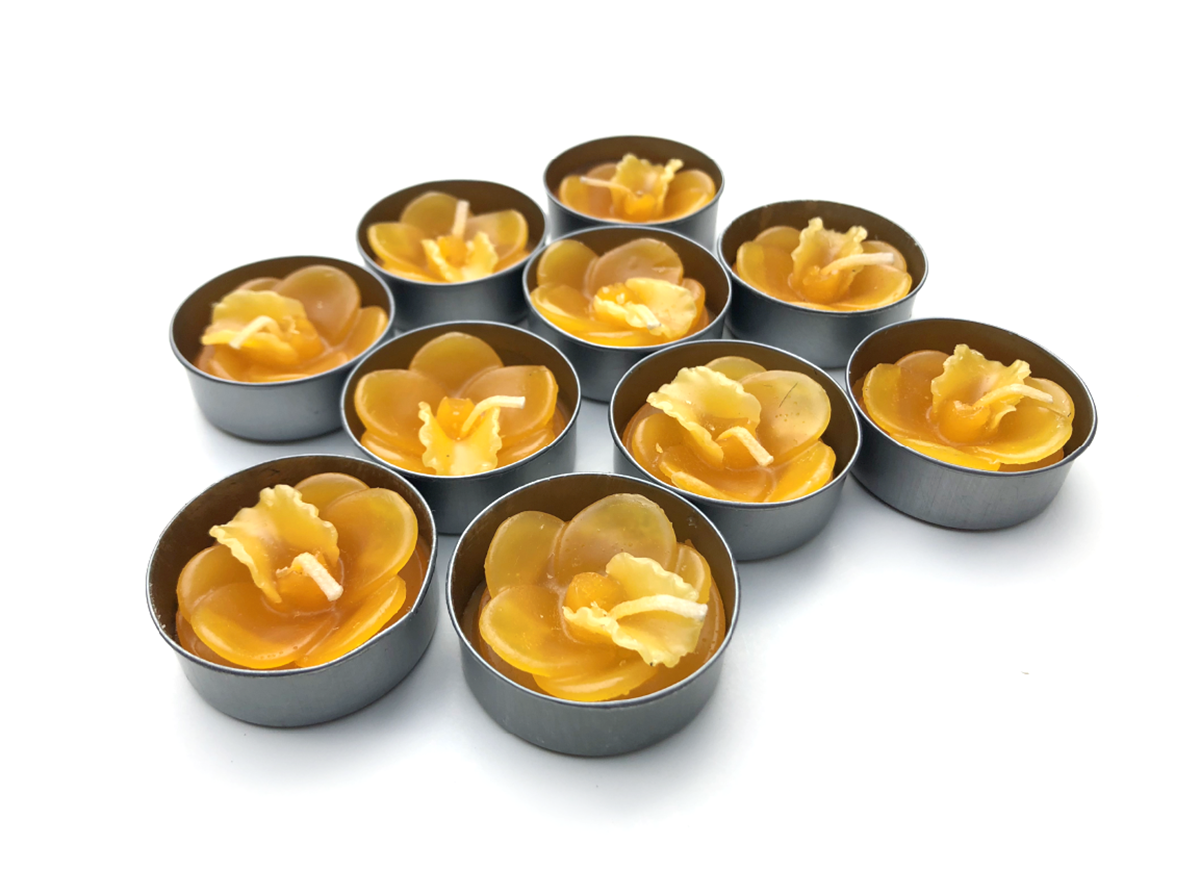 Orchid Vanda Flower Set of 10 Tealight Candles (Yellow)