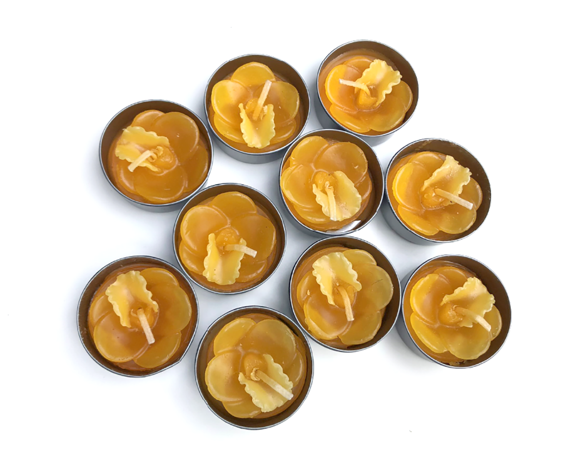Orchid Vanda Flower Set of 10 Tealight Candles (Yellow)