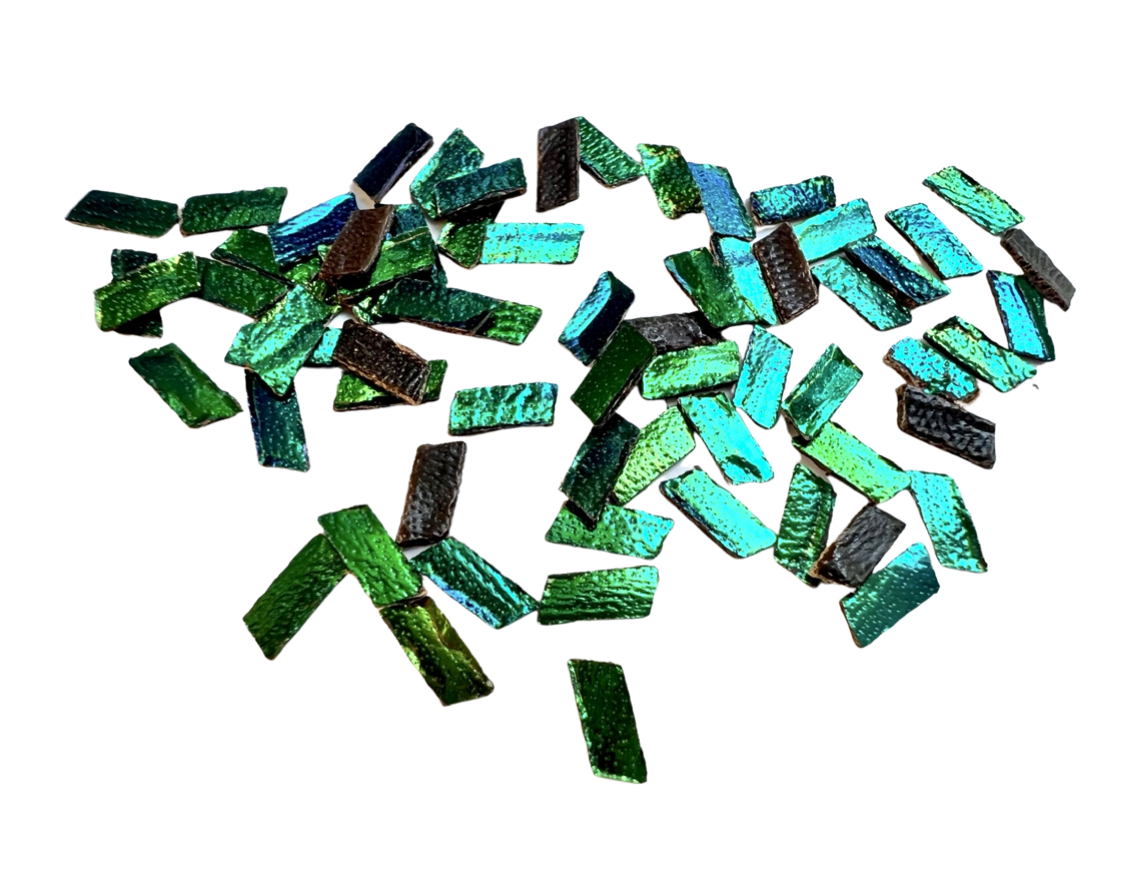 Jewel Beetle Wings UNDRILLED No-HOLE 100 Pcs Natural Wings - Rhombus 3 X 5 MM