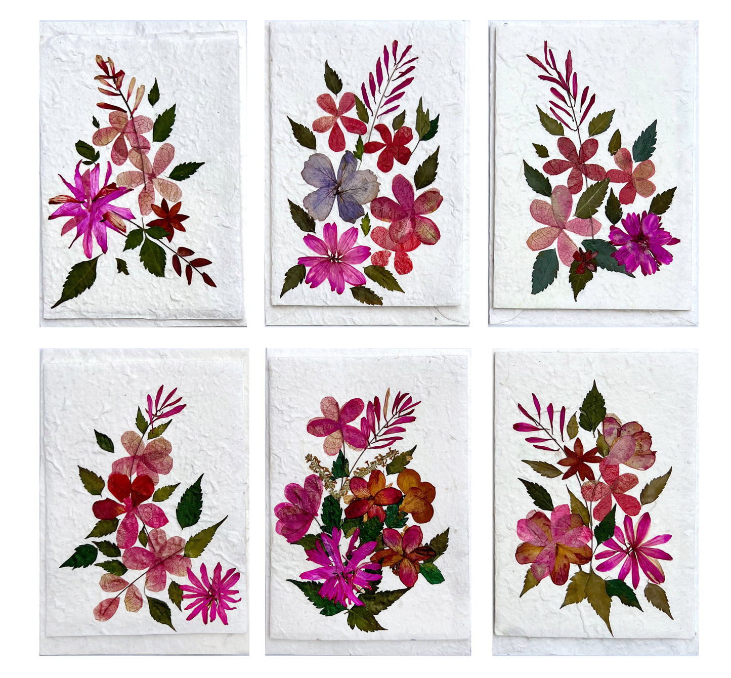 Handmade Mulberry Paper Greeting Card 5x7 Inch Random Pack (3 Pretty Sweet)