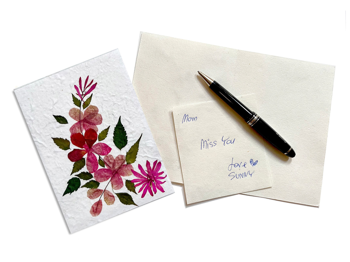Handmade Mulberry Paper Greeting Card 5x7 Inch Random Pack (3 Pretty Sweet)