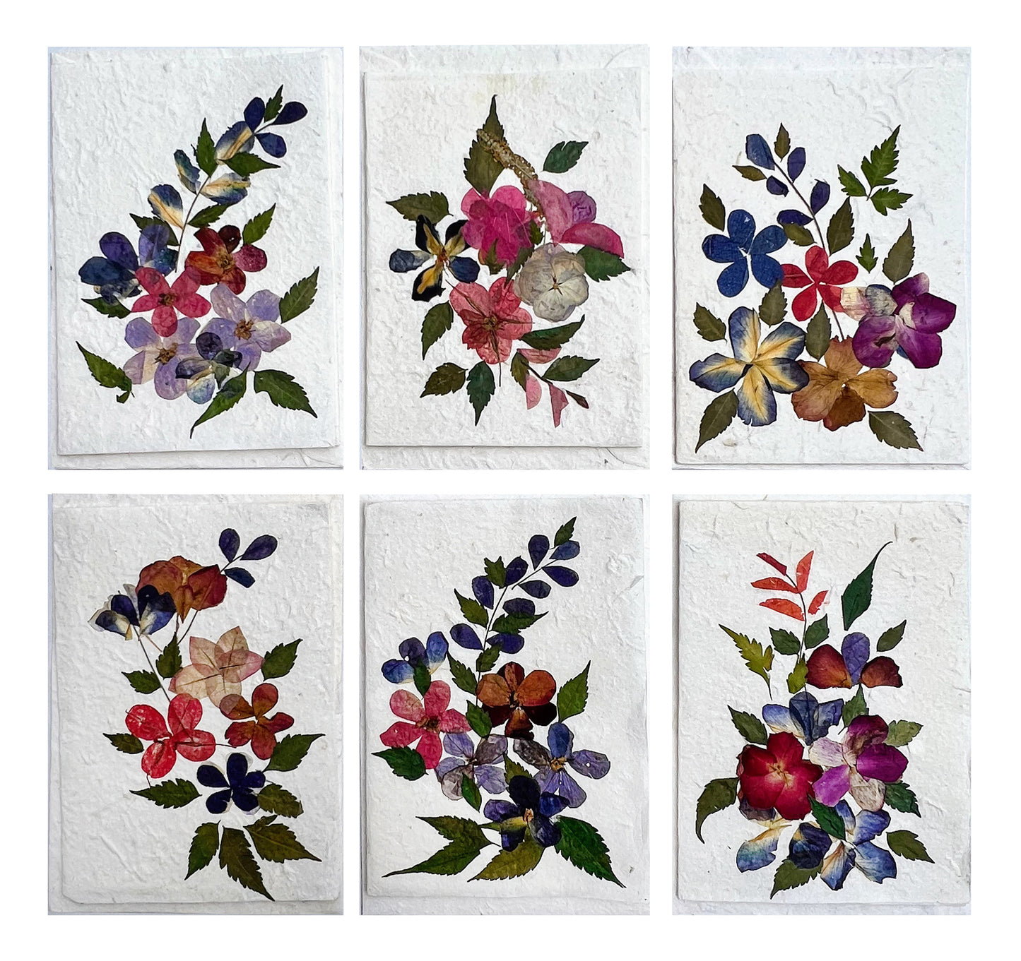 Handmade Mulberry Paper Greeting Card 5x7 Inch Random Pack (3 Classic VINTAGE)
