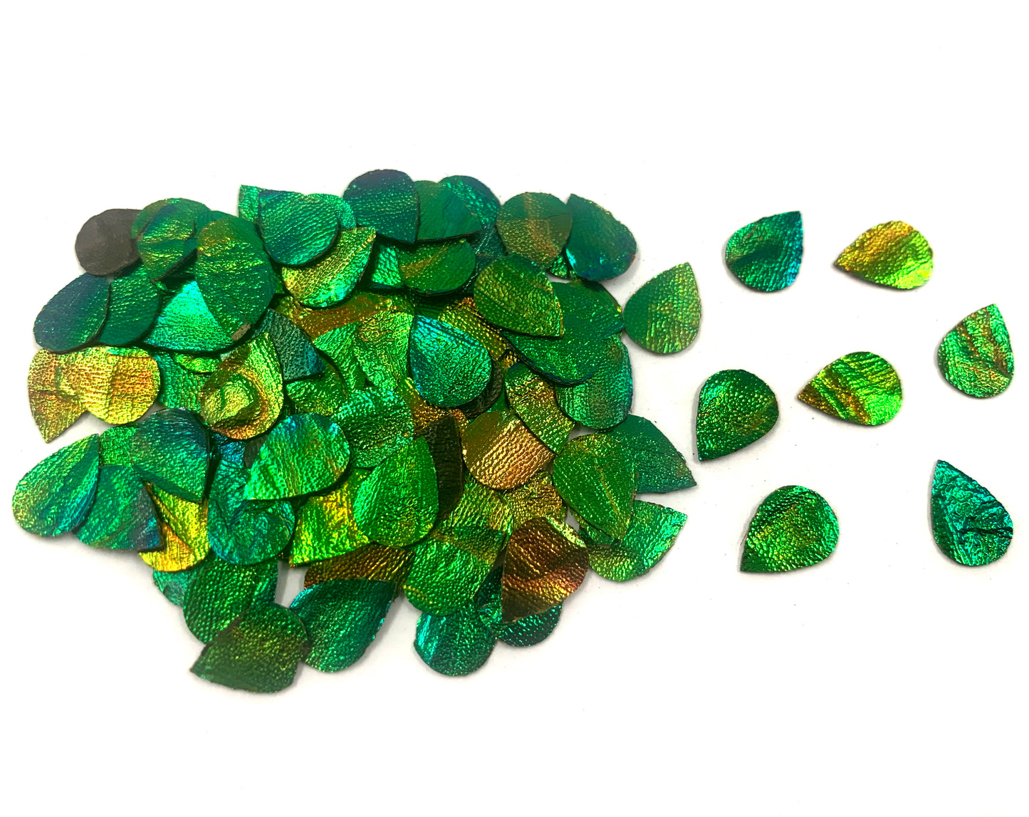 Jewel Beetle Wings UNDRILLED NO-HOLE 100 Pcs Natural Wings - RAINDROP 1 CM x 0.5 CM