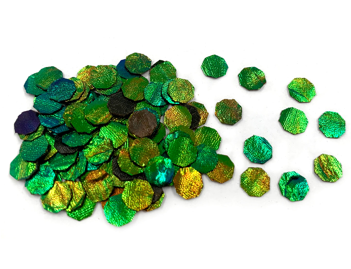 Jewel Beetle Wings UNDRILLED NO-HOLE 100 Pcs Natural Wings - OCTAGON 6 MM