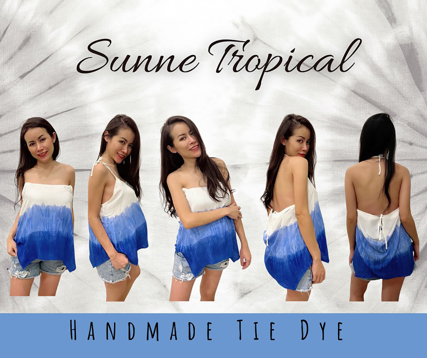Cami Camisole Teen & Women, One Size Free Size Fit 0 to 8, Handmade Tie Dyed - White LAYERS