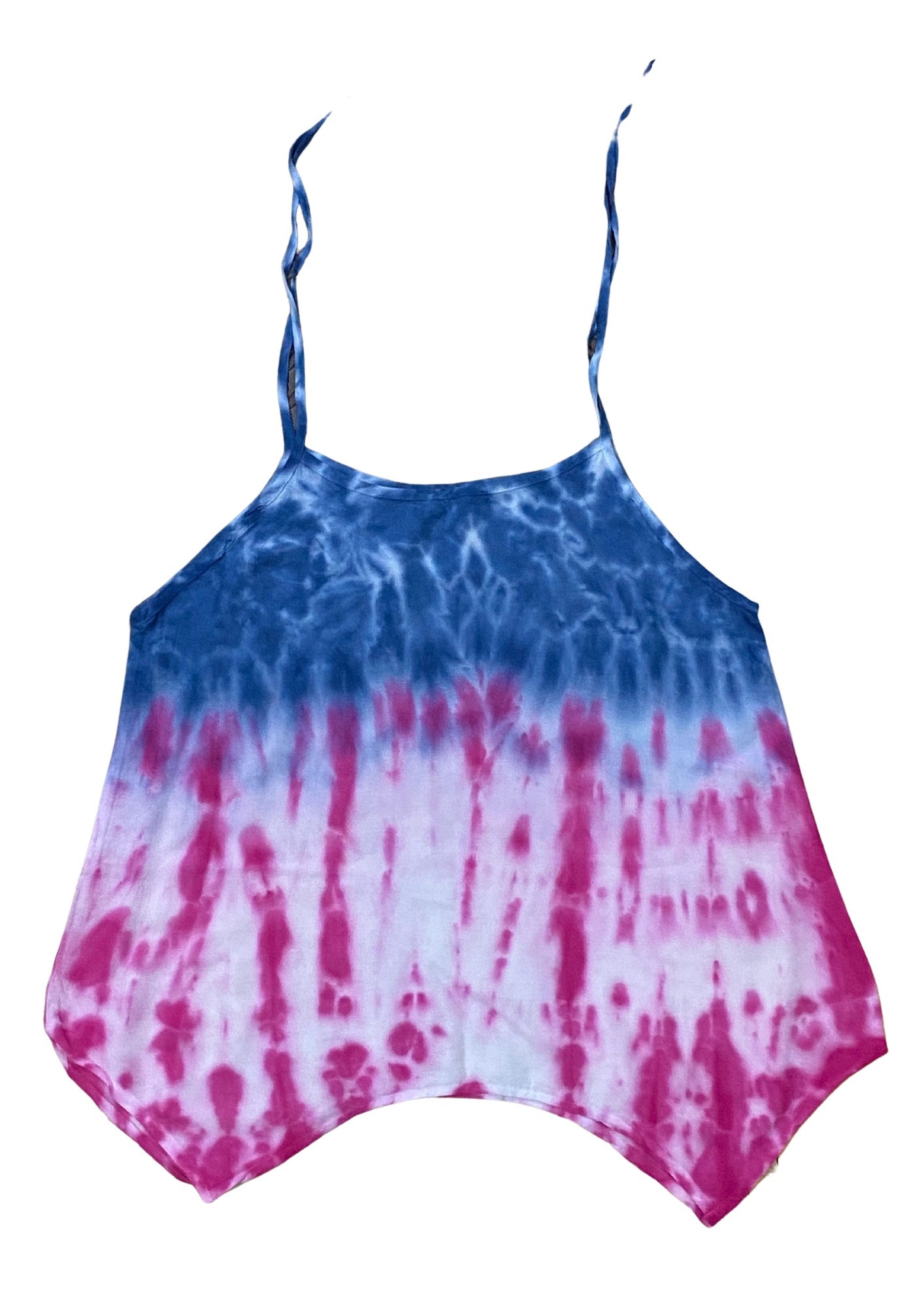 Cami Camisole Teen & Women, One Size Free Size Fit 0 to 8, Handmade Tie Dyed - American Flag