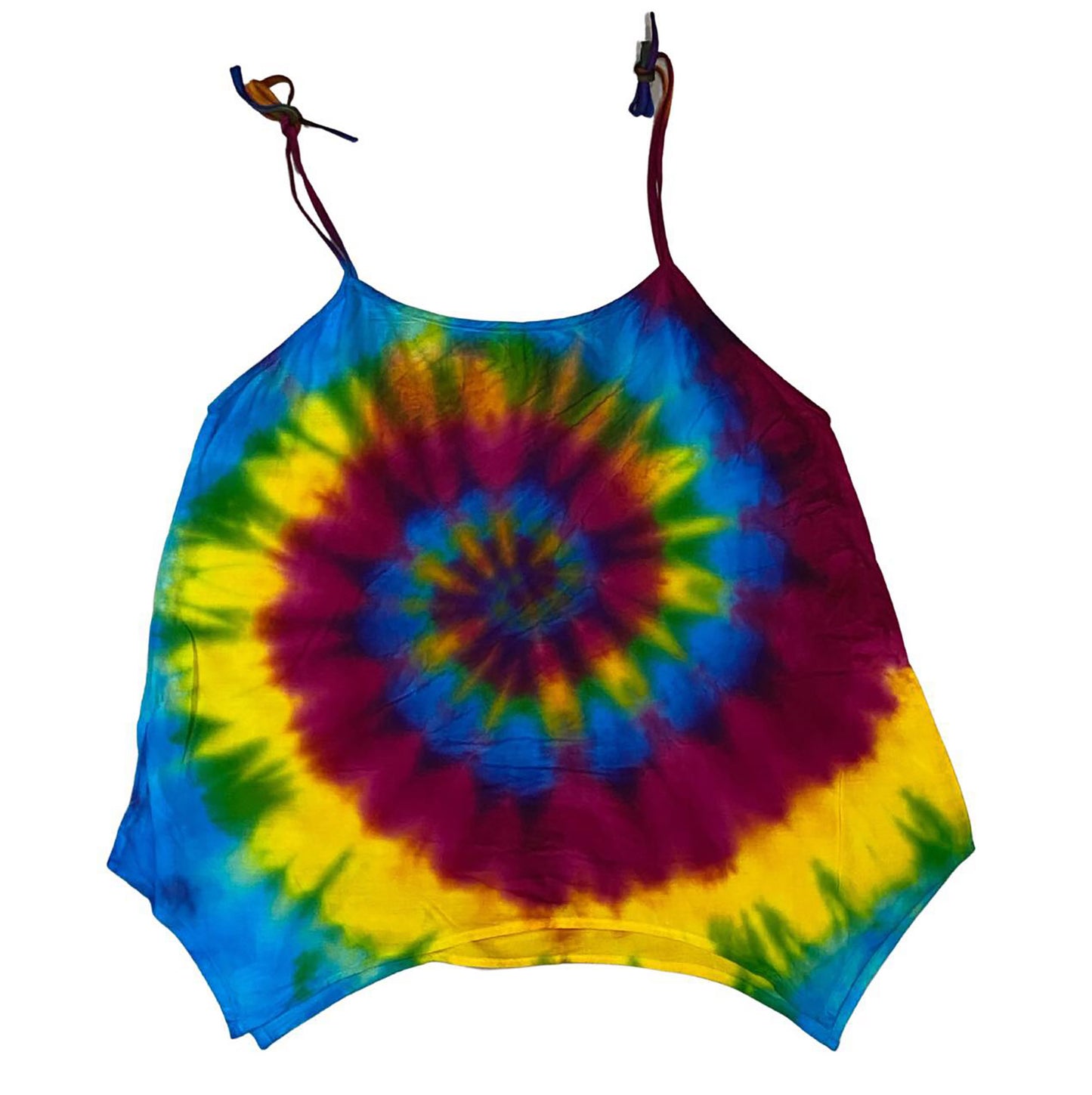 Cami Camisole Teen & Women, One Size Free Size Fit 0 to 8, Handmade Tie Dyed - Rainbow Reggae