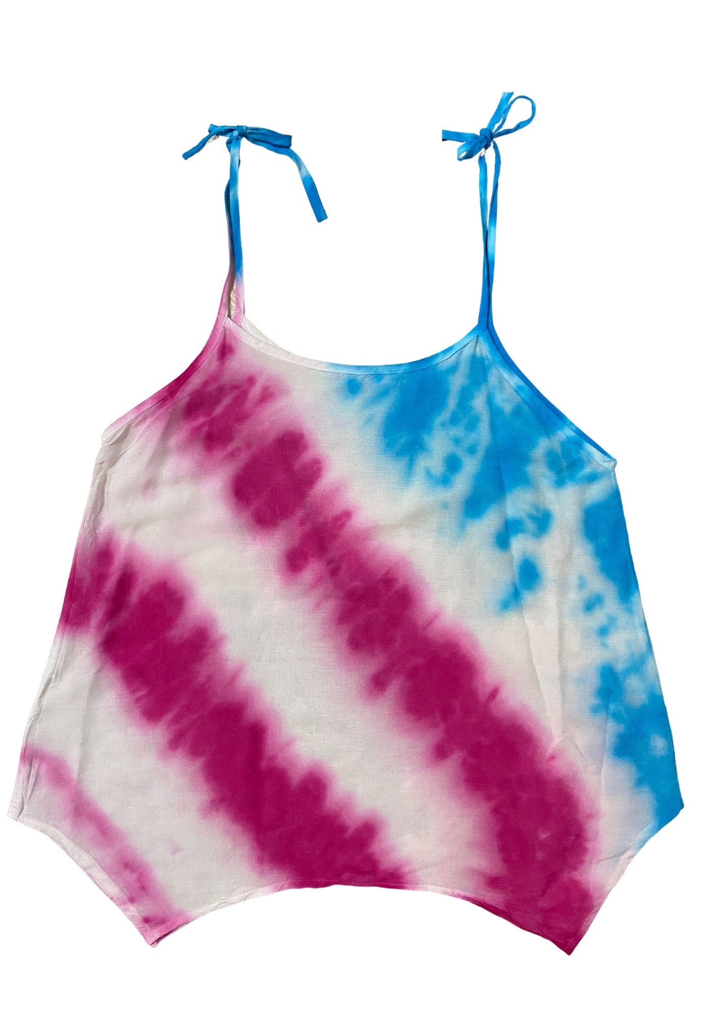 Cami Camisole Teen & Women, One Size Free Size Fit 0 to 8, Handmade Tie Dyed - Candy Sweet