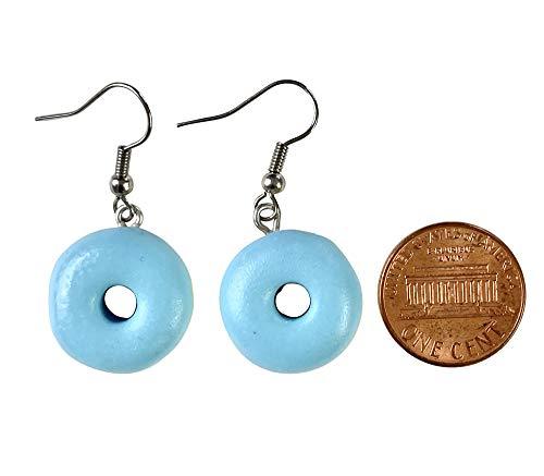 Handmade Doughnut Earrings Food Miniature Donut Earring in RANDOM COLOR Giftbox - Blue