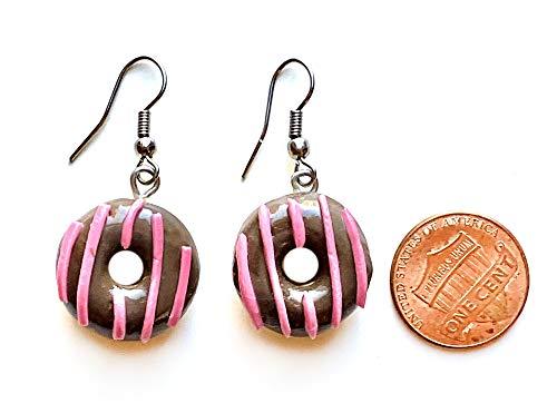 Handmade Doughnut Earrings Food Miniature Donut Earring in RANDOM COLOR Giftbox - Chocolate Line