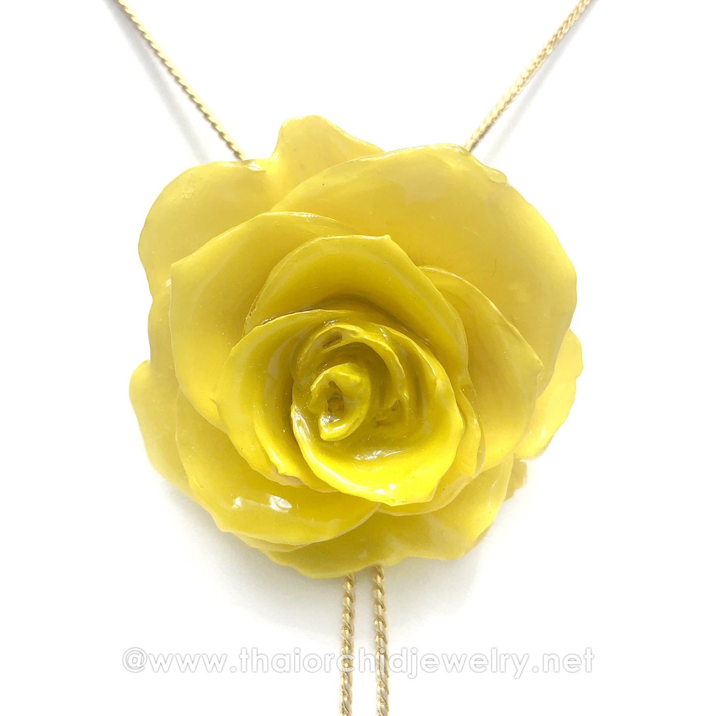 Mini Rose Mini 1.5-2.25 inch Pendant Necklace 18 inch Gold Plated 24K (Yellow)