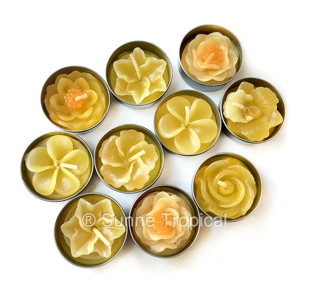 Assort Surprise Pack Flowers Set of 10 Tealight Candles (Yellow)