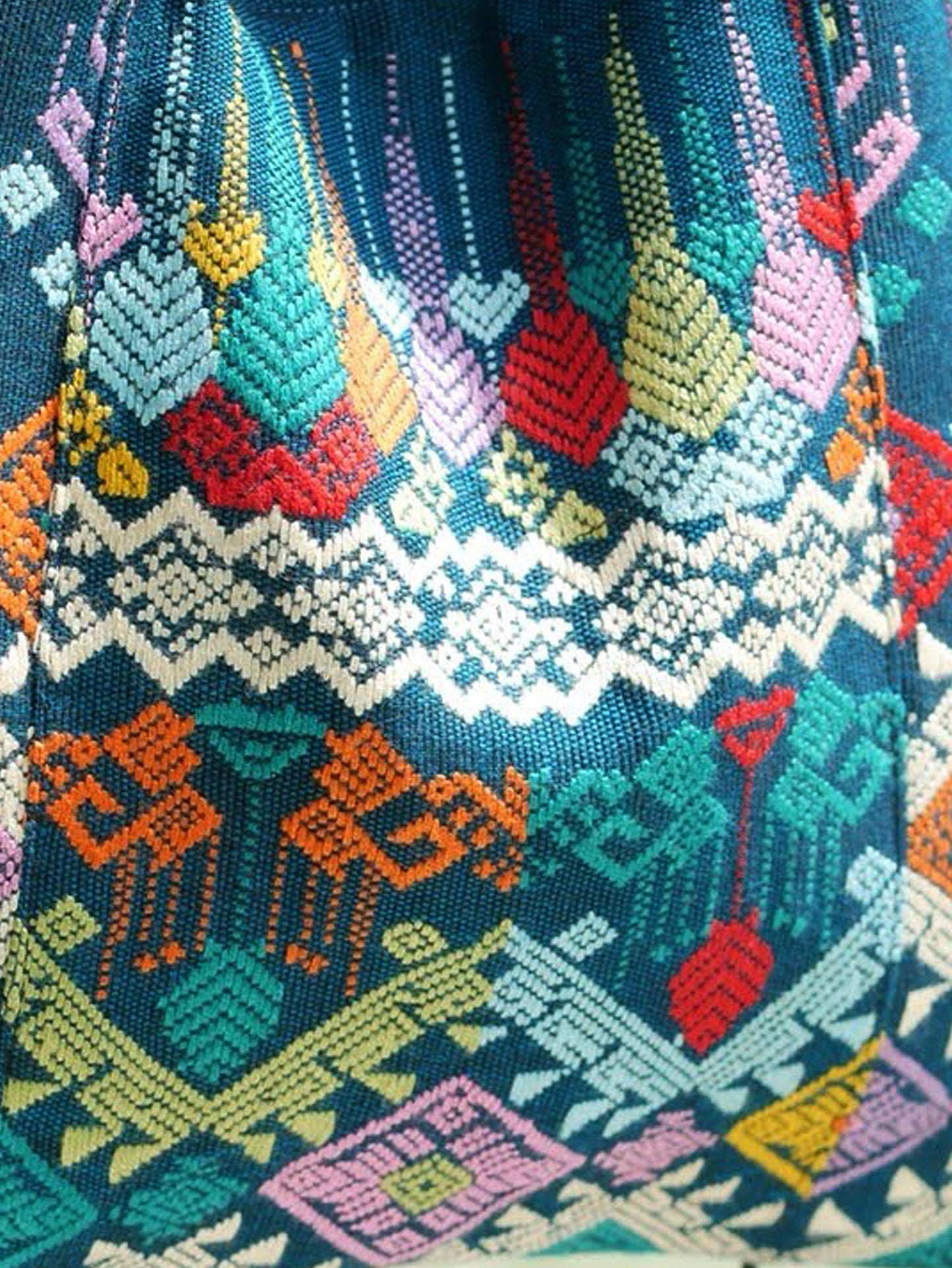 Handwoven Hand-dyed (1) Handmade PRAE-WA MINI shoulder bag tote bag Sunne Tropical - TURQUOISE